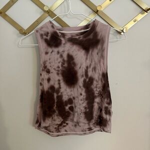 Lululemon cut back cropped tank, brown diamond dye, size 2